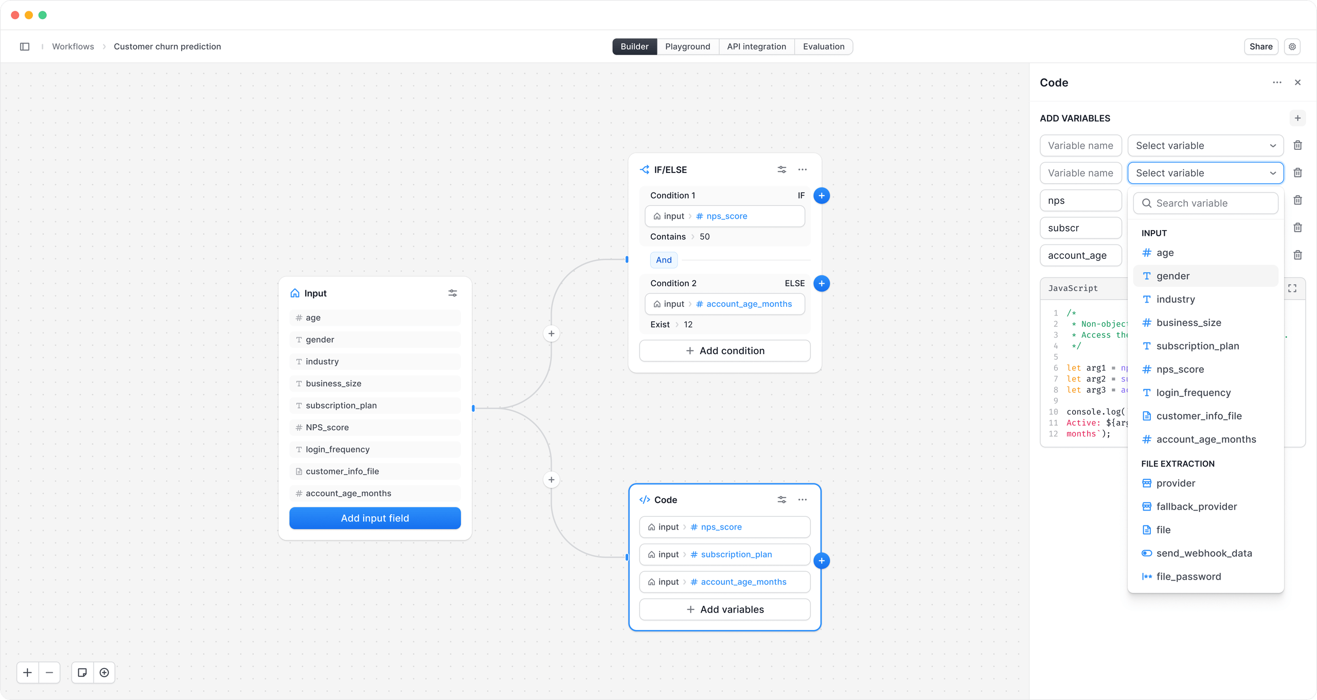 Workflows code