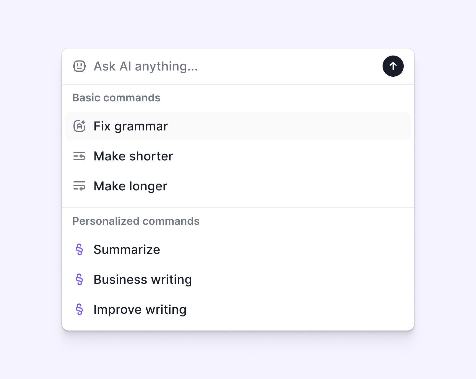 personalized AI commands