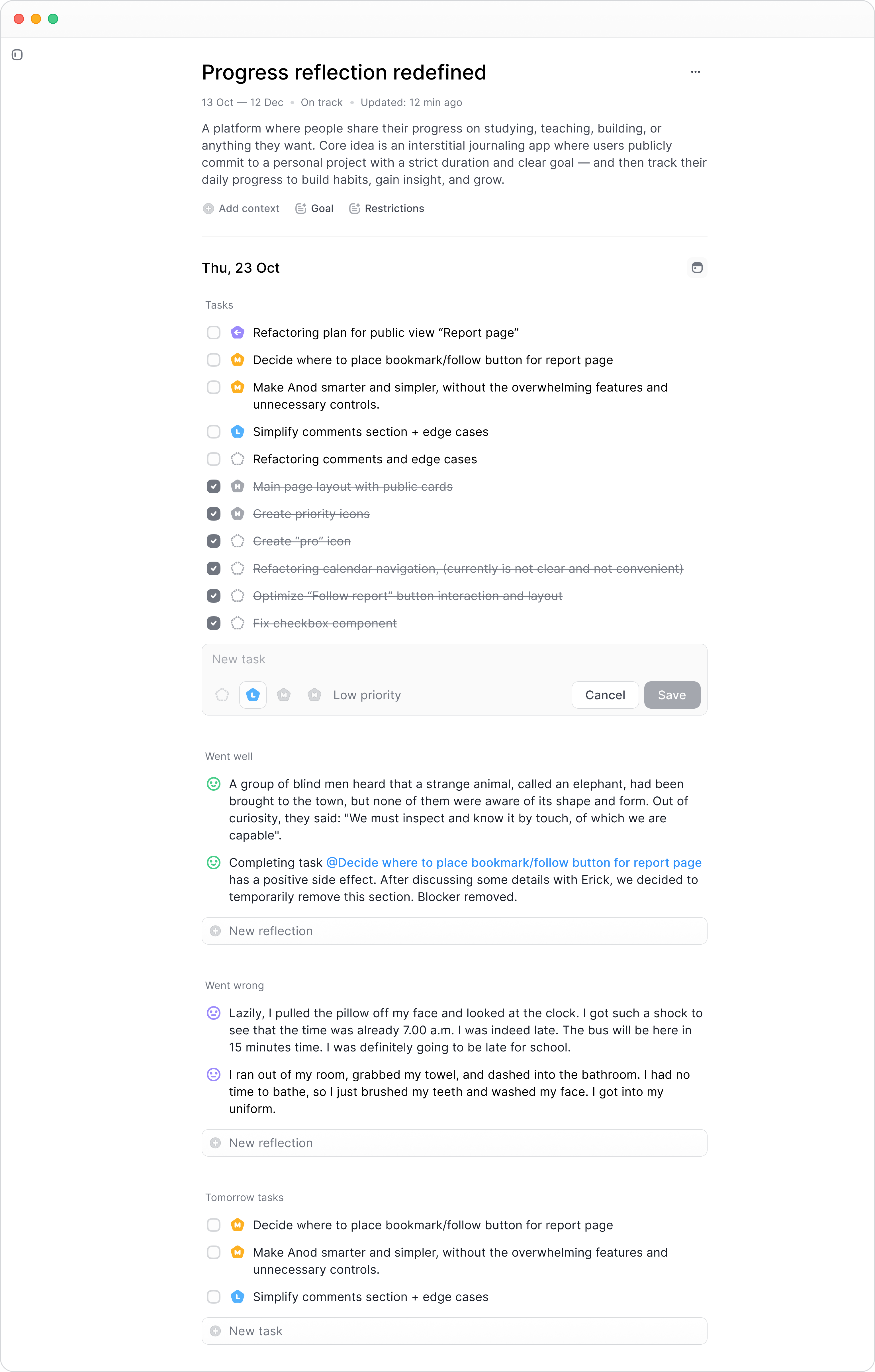 Anod - Mood reflection new task