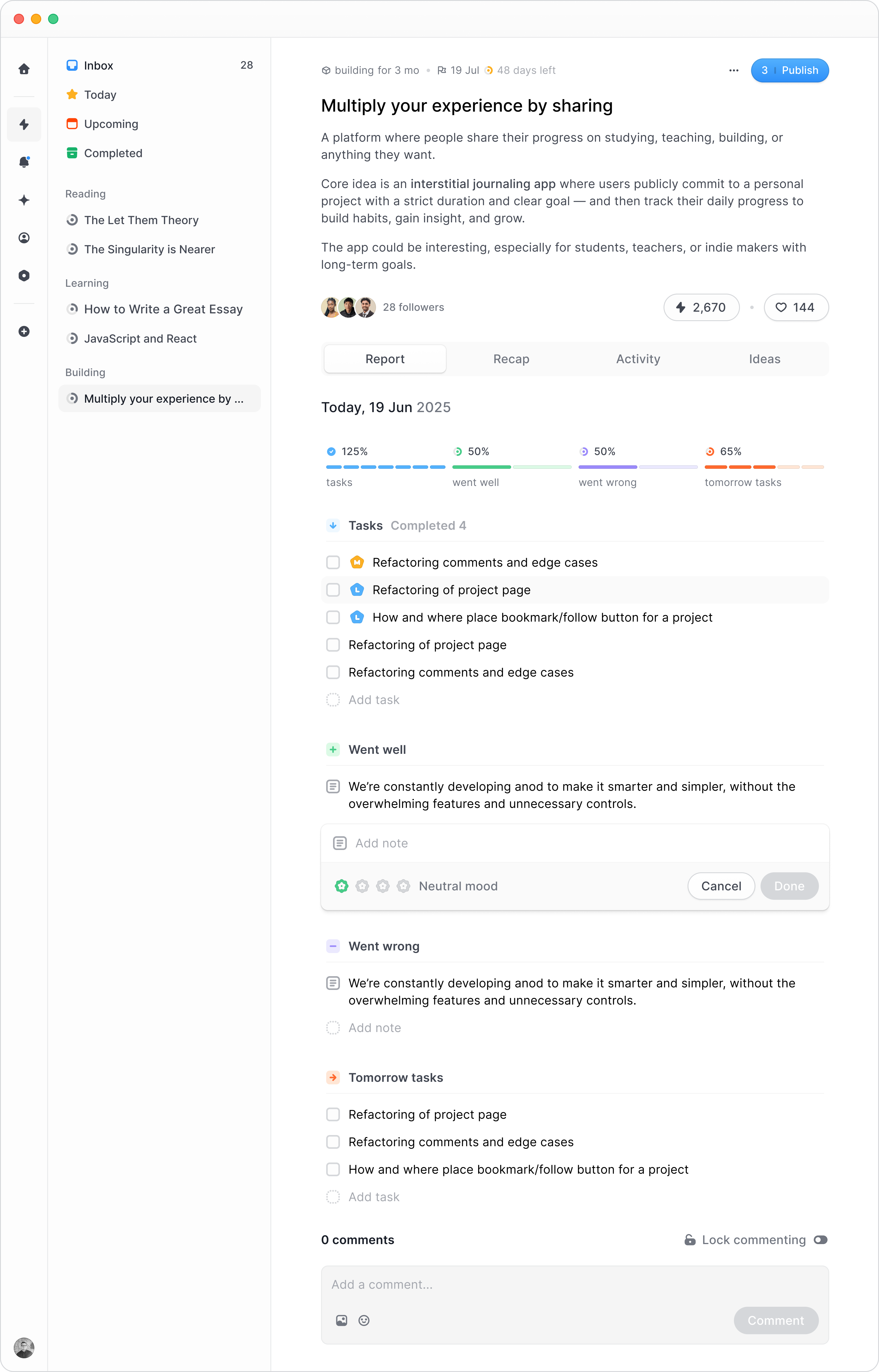 Anod Report Page - Detailed analytics and reporting interface