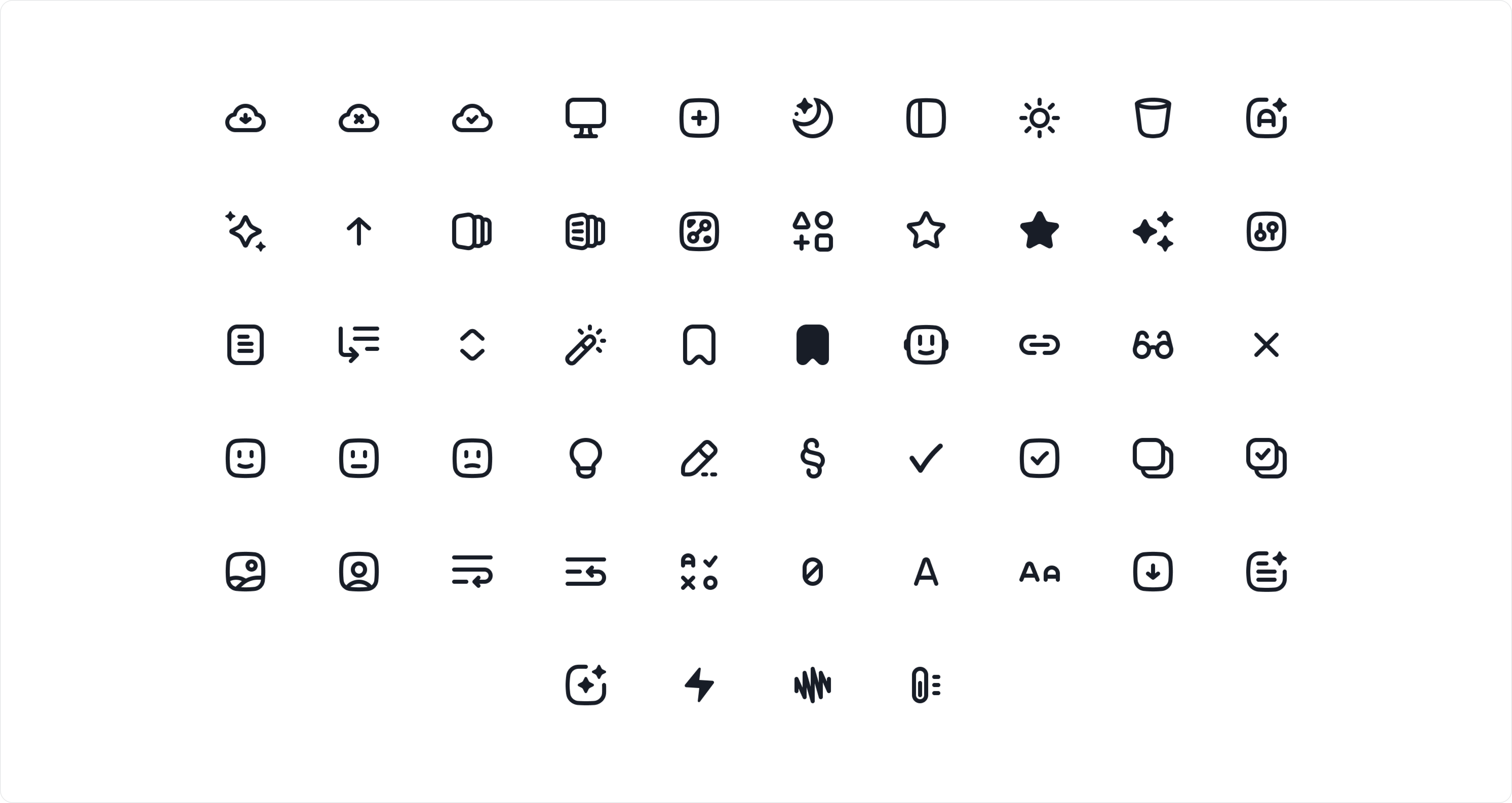 Papira Icon Set - Collection of custom-designed icons for the AI notepad